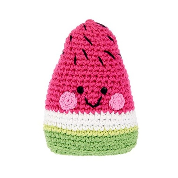 Pebble Handmade 100% cotton Knit Watermelon Rattle - Picture 4 of 5